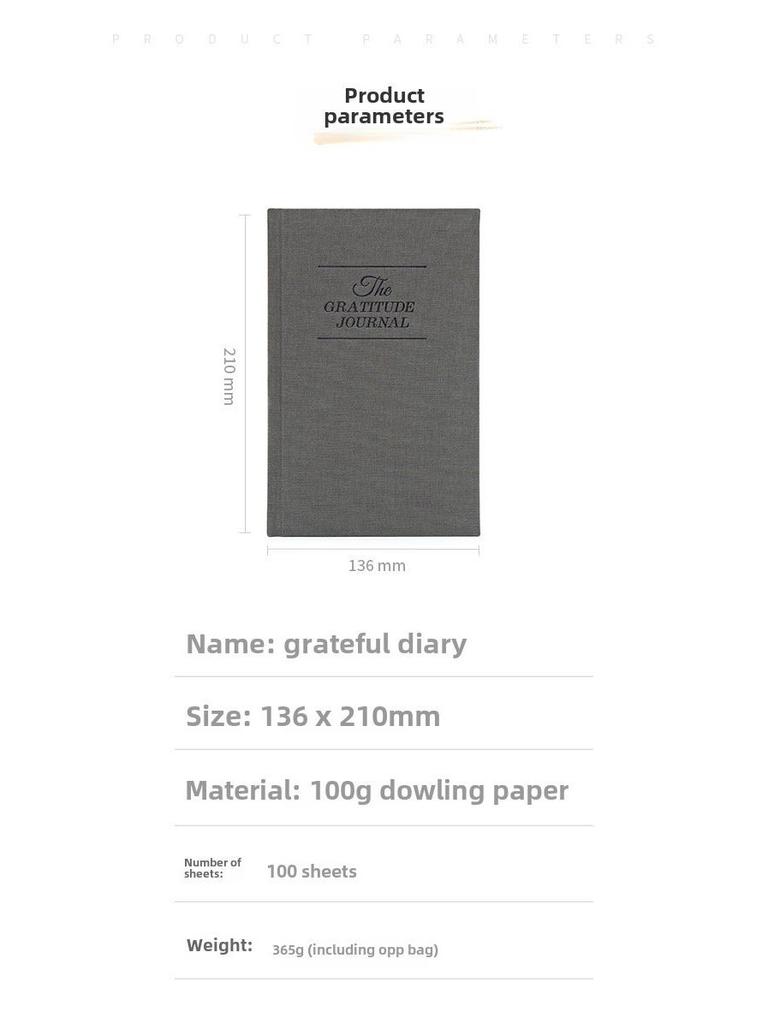 A5 Cross-Border Gratitude Journal: 5-Minute Cloth-Covered Notebook