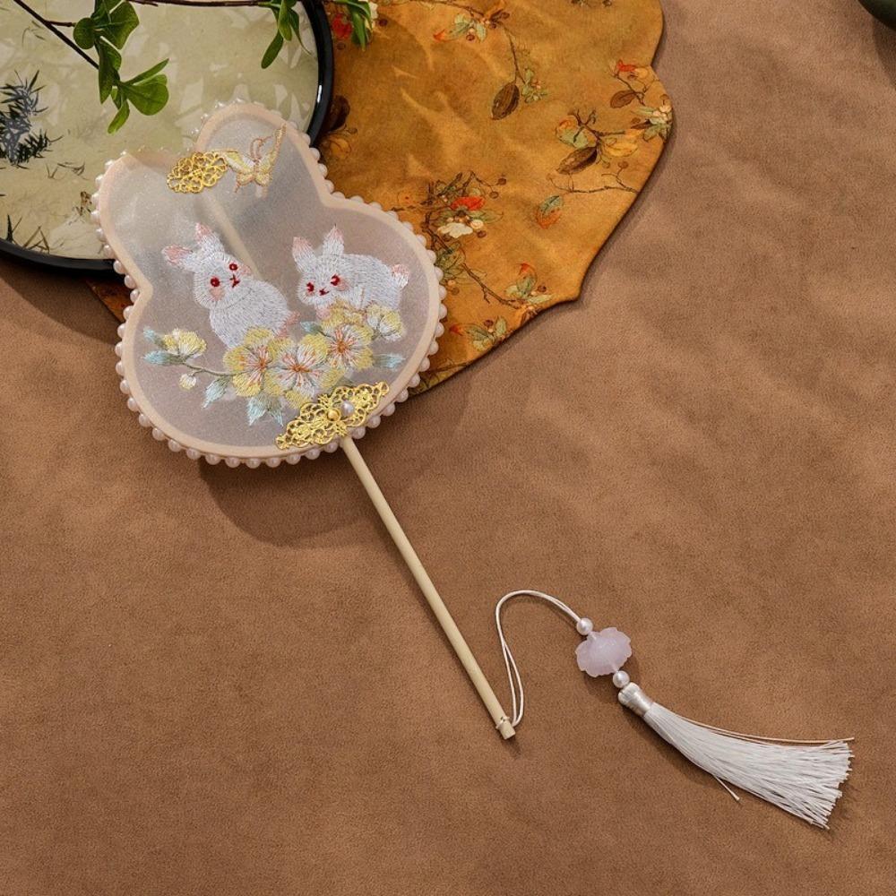 Handheld Ancient Style Fan Rabbit Shaped Dance Fan Decorative Fan Hanfu Fan Stage Performance