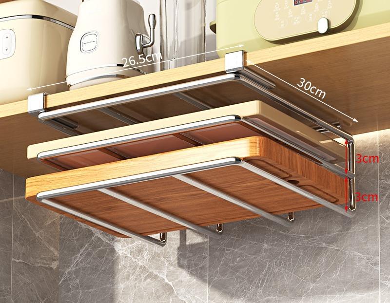 Kitchen Non-punching Multi-functional Pot Lid Cutting Board Placement Storage Rack Cabinet Hanging Cabinet Lower Hanger