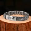 Buddhastone Silver Color New Passepartout Men's Bracelet Six-character Mantra Weaving Retro Chain Hand Jewelry