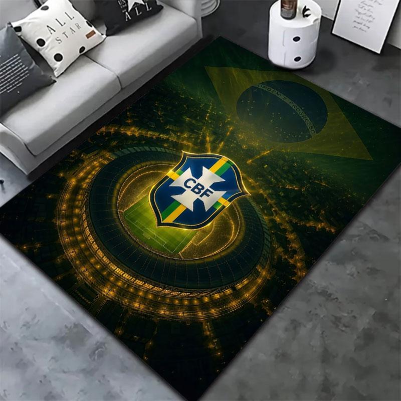 Brazil National Football Team Carpet Rug for Living Room Bedroom Home Sofa Decoration,Kids play Non-slip Floor Mat