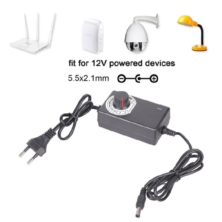 AC 100-240V в DC 4V-12V 2A 5.5x2.1мм Регулируемый адаптер питания для вентилятора