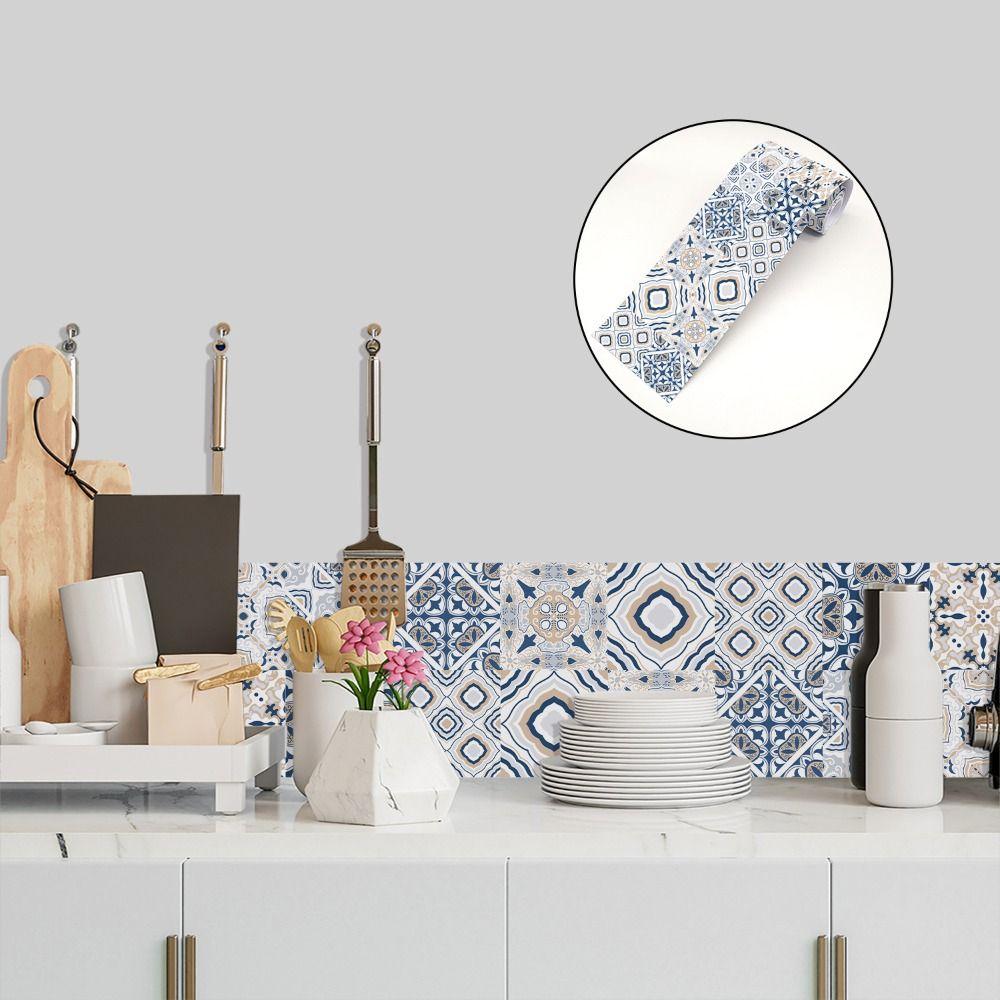 European Style Ceramic Wall Stickers Self-Adhesive Waterproof Peel and Stick Tile Peel & Stick Easy Install