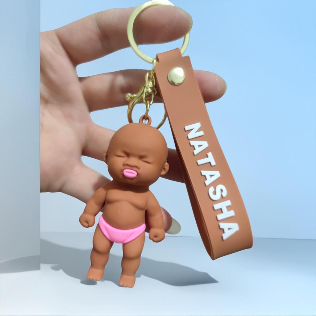 Black Baby Natasha Keychain Car Pendant Student School Bag Pendant Jewelry Product Gift