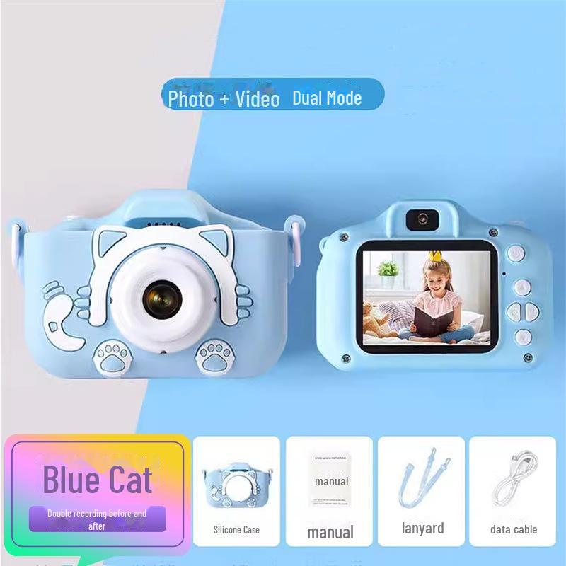 «Детская мультяшная цифровая камера для фото и видеосъемки — идеальный подарок на день рождения для школьников и малышей»