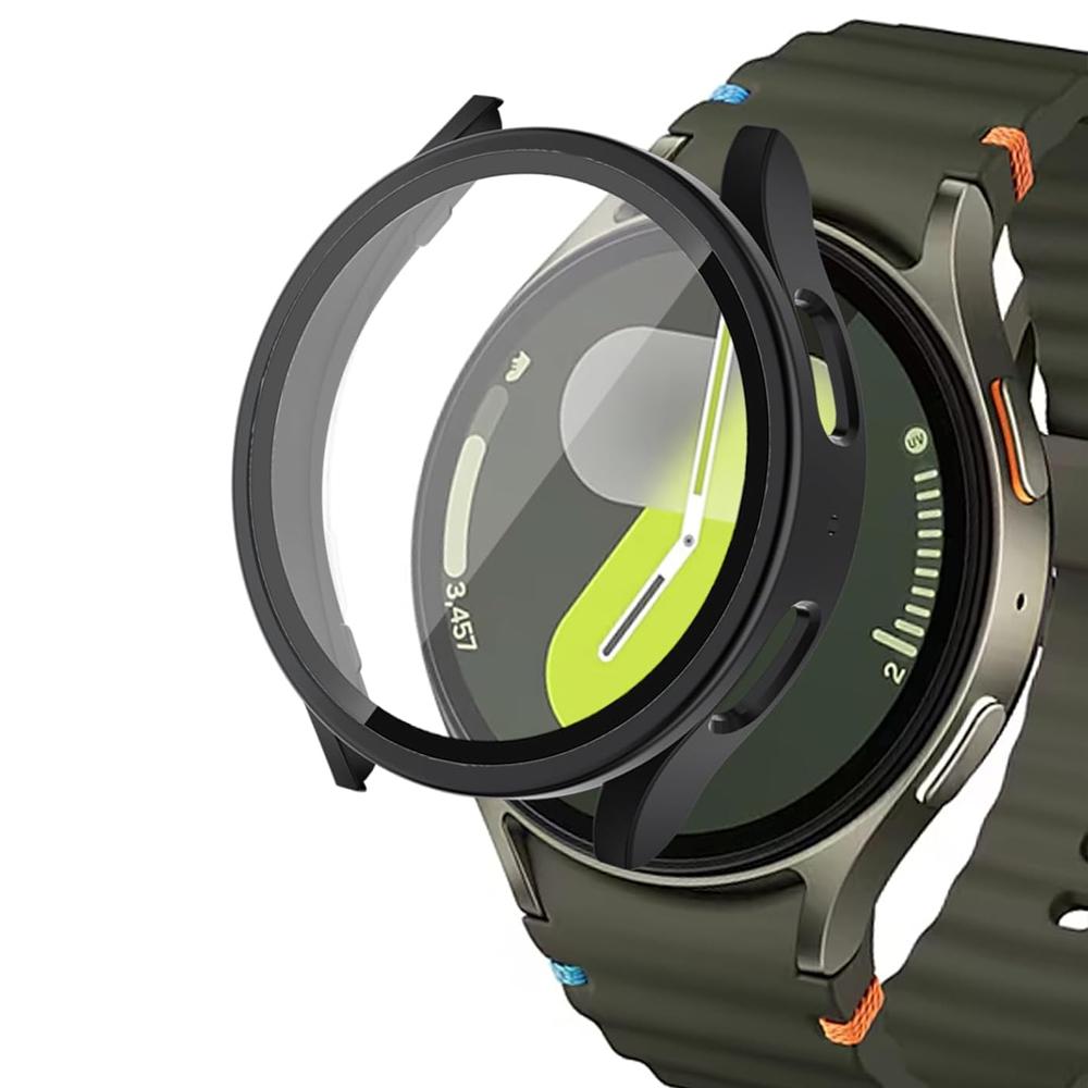 Чехол для Samsung Galaxy watch 7/6/5/4 44мм 40мм Защитный Полный экран Защитное закаленное стекло PC бампер Galaxy watch 7 Чехол