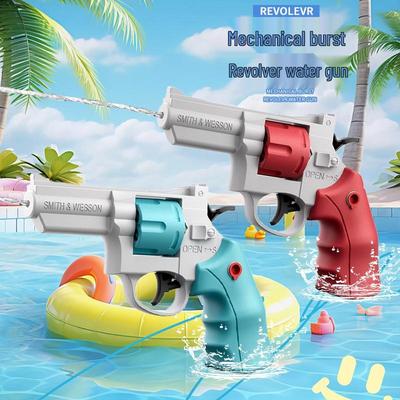 Детский ручной револьверный водяной пистолет - Игрушка-брызгалка с непрерывной подачей воды для летних игр на открытом воздухе