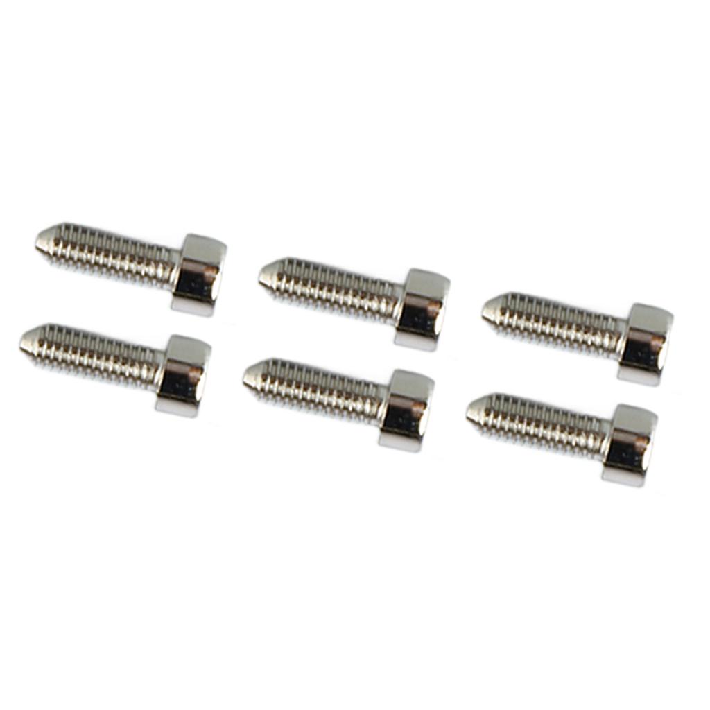 6PCS Guitar Hex Head Screws Double Tremolo Bridge Saddle String Locking Screw with Taper Tip Silver