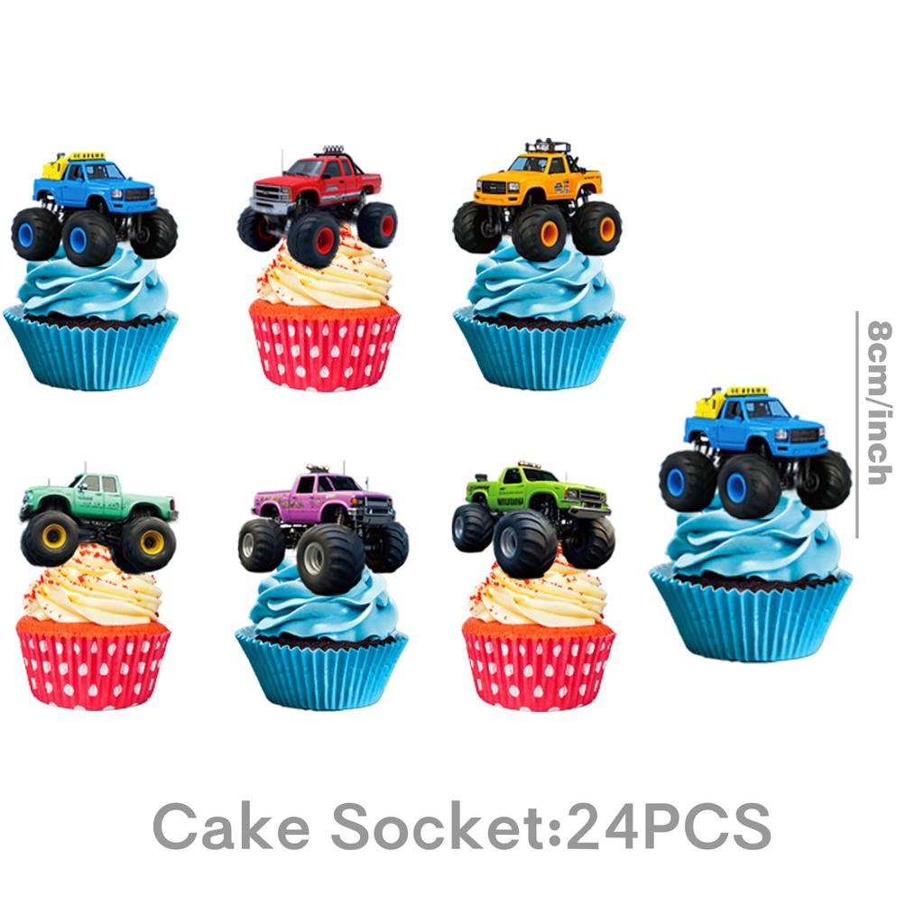 Custom Monster Truck Off-Road Theme Party Supplies Party Decorations Banner Tableware Tablecloth Tissue Birthday Arrangement