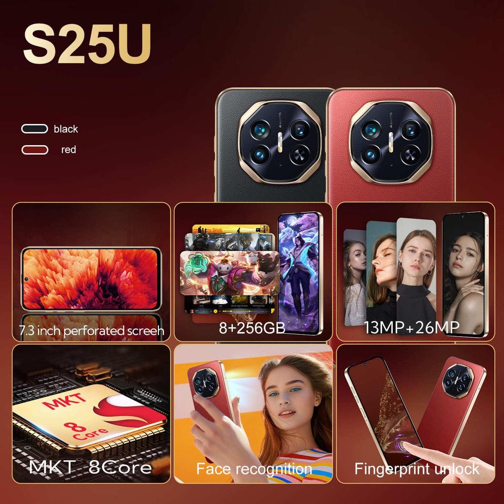 Горячая новинка 2026 года S25U Android-смартфон, 16 ГБ ОЗУ + 1 ТБ памяти, Идеально для международных рынков