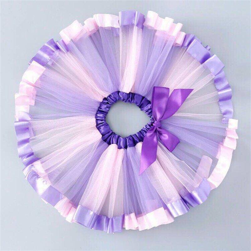 Детская танцевальная юбка-пачка для выступлений, радужная юбка-петти для девочек, сетчатая юбка