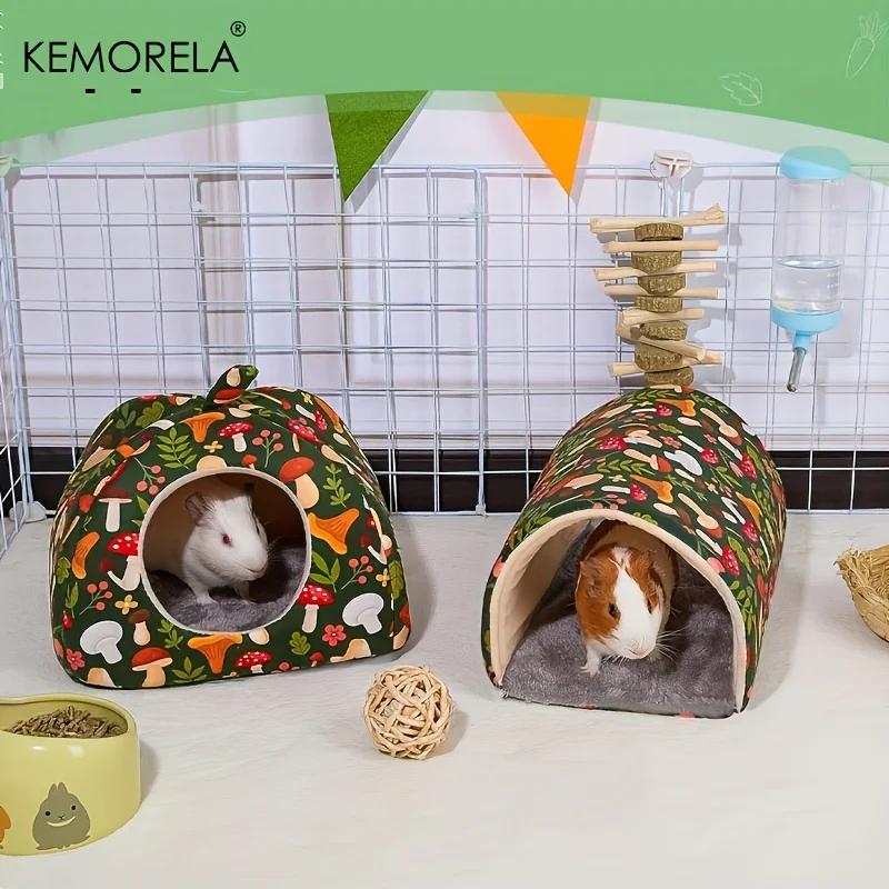 KEMOREL 2 шт. Укрытие для морской свинки, Мягкая кровать для морской свинки и Моющийся тоннель для морской свинки, Аксессуары для морской свинки, для хомяка, кролика