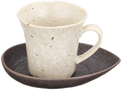 Чашка и блюдце Mino Ware, кофейная чаша, тарелка, приблизительный размер. 180 мл Песчаная дюна, можно использовать в микроволновой печи и посудомоечной машине, сделано в Японии 132-8028
