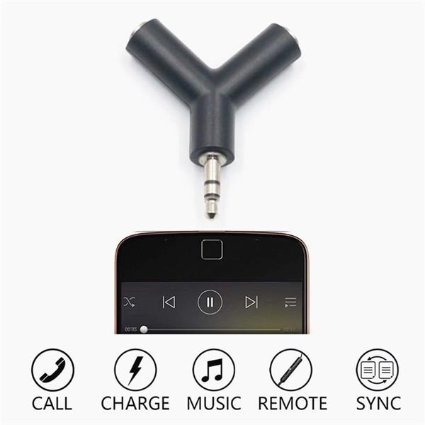 Multifunction 3.5mm One Minute Two Headphones Y-type Audio Adapter Converter Splitter