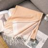 Wool Scarf Women's Autumn and Winter Advanced Sense Double-sided Two-color Narrow Scarf Women's Thickened Warm Scarf