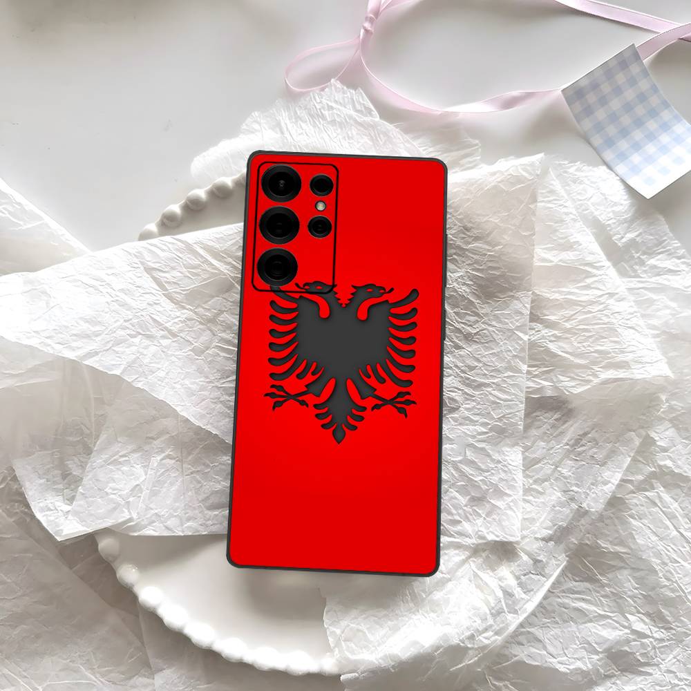 Чехол для телефона с логотипом-орлом флага Албании для Samsung S 24 Fe 25 Ultra Plus 20 Lite 21 30 22 23 24 22 Ultra 5G Fundas