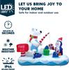 JOYFY 6 футов длиной Рождественское надувное украшение пингвин и белый медведь, Надувное украшение для двора для рождественских вечеринок