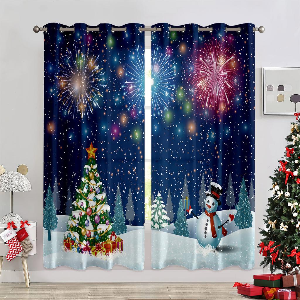 3D рождественские украшения Рождественские занавески Красные украшения Оконные занавески Солнцезащитные экраны Домашний текстиль Сад