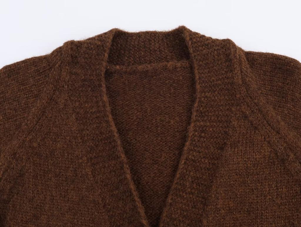 European and American style, new women's clothing, foreign style, fashionable, casual style, shoulder sleeves knitted coat