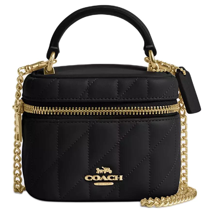 Coach Ава 11 Сумка-кроссбоди мини на съемном ремешке-цепочке из кожи наппа Женские сумки Черный CY730-IMBLK