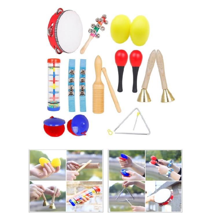 10 шт., детские ударные инструменты Orff, натуральные деревянные ударные инструменты, музыкальная игрушка