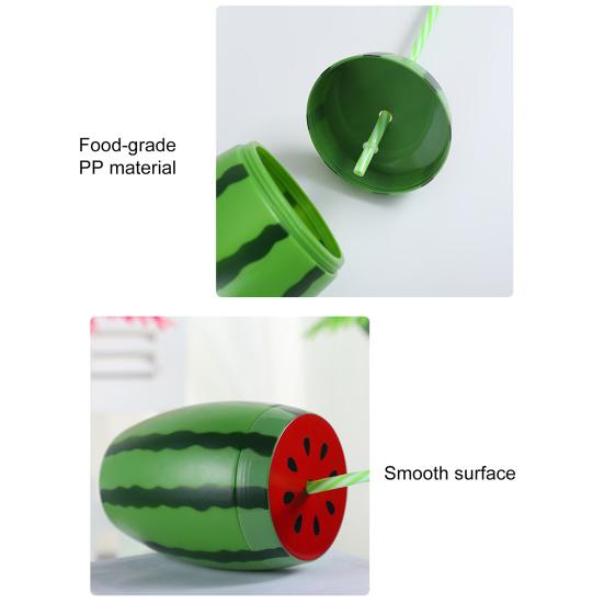 Стакан-арбуз с крышкой и соломинкой, многоразовый пластиковый стакан для питья в виде арбуза
