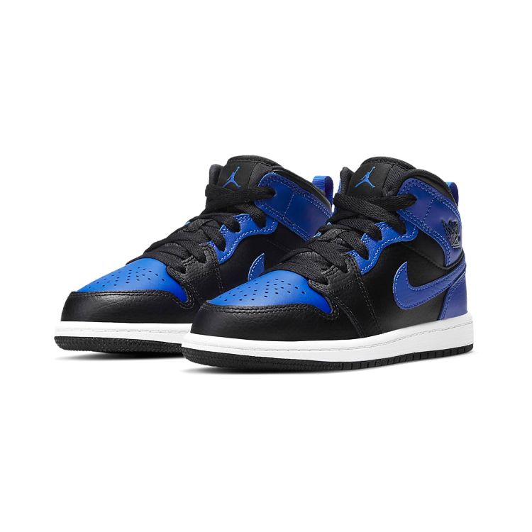 Детские кроссовки Air Jordan 1 Mid PS Hyper Royal Синий Черный Белый 640734-077
