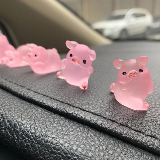 6Pcs/Set Pig Figurines Vivid Multi Shapes Handmade Realistic Pink Decorative Lightweight Mini Piggy Car Dashboard Toys Display Mold Auto Accessories