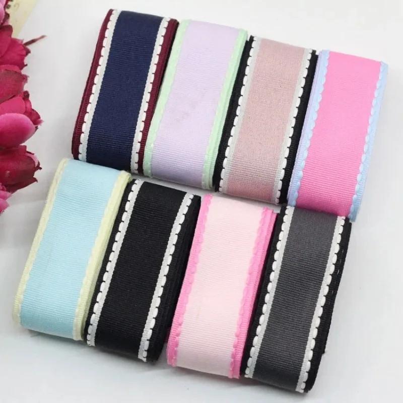 1'' (25mm) 1meter Jump Line Grosgrain Satin Ribbon DIY Handmade Arts Decorative Crafts Hair Bow Sewing Clothing Accessories