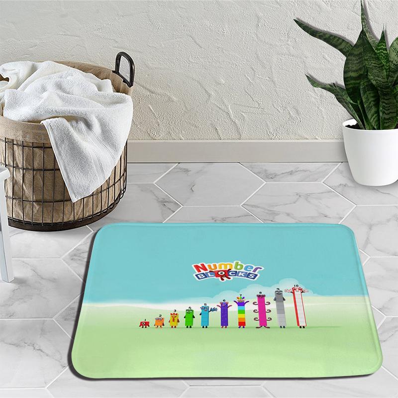 Коврики с цифровыми блоками с героями мультфильмов для спальни, плюшевые коврики с цифрами, коврики из фильмов, прикроватные коврики, нескользящие напольные коврики
