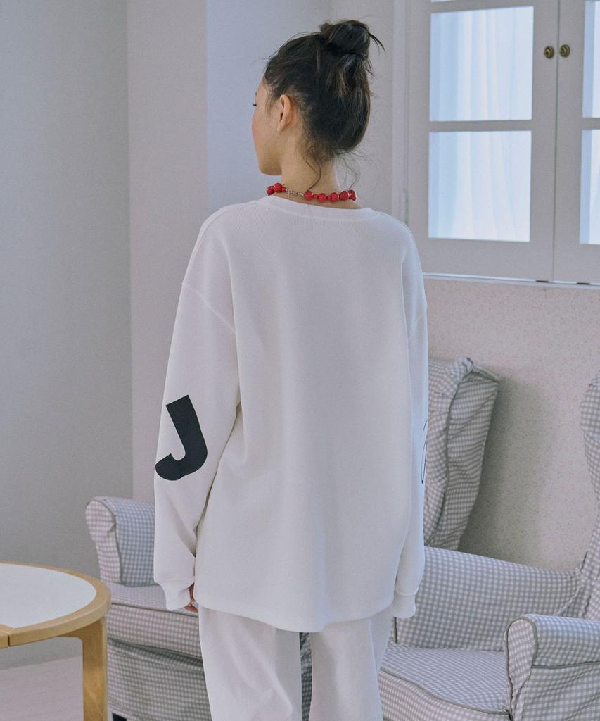 JUNEJUNE SPACE Oversized Printed Sweat Tee_White