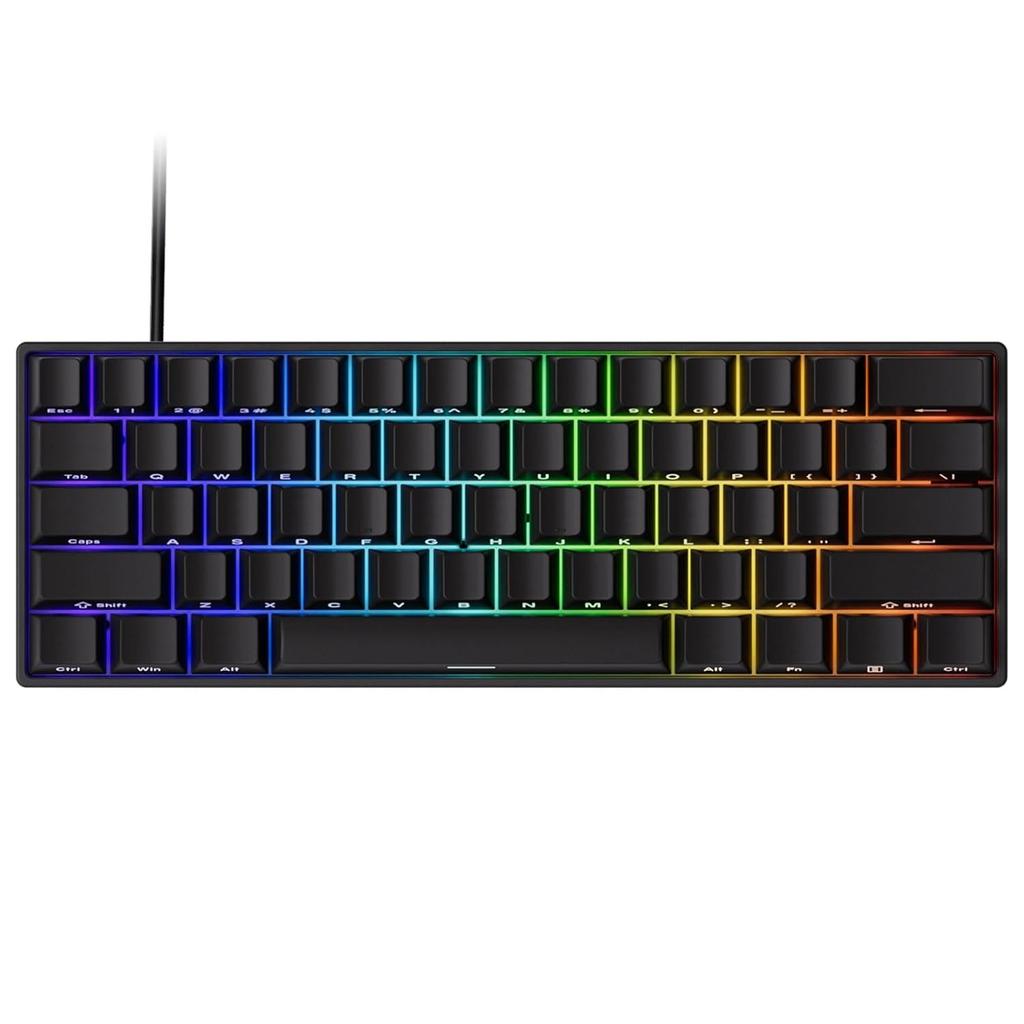 MonsGeek FUN60 Pro SP Проводная модель Датчик HE 0,01 мм Совместимость с Rapid Trigger Магнитный переключатель Akko Glare Английская раскладка Без цифрового блока Боковая печать 8K Swap