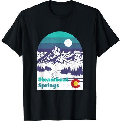 Винтажная футболка Steamboat Springs Colorado Снежные горы Лыжи