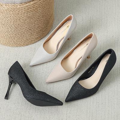 Новые женские туфли на высоком каблуке, на тонком каблуке, весна и осень, корейская версия универсальной модной женской обуви Fine Flash