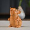 Natural Cypress Animal Hamster Small Statue  Cute Home Room Car Decoration Ornaments Chinese-style Zodiac Sign Gift