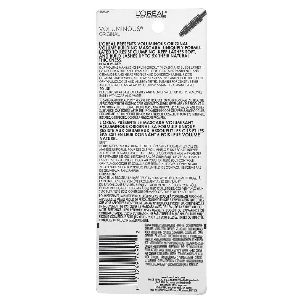 L'Oréal, Volumizing, Original Mascara, 305 Black, 8Ml(0.28Fl Oz)