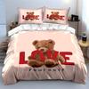 Teddy Bear Love Yourself Design Bedding Duvet Cover Set Duvet Cover Pillowcases  (1*Duvet Cover 2*Pillowcases, without duvet insert)