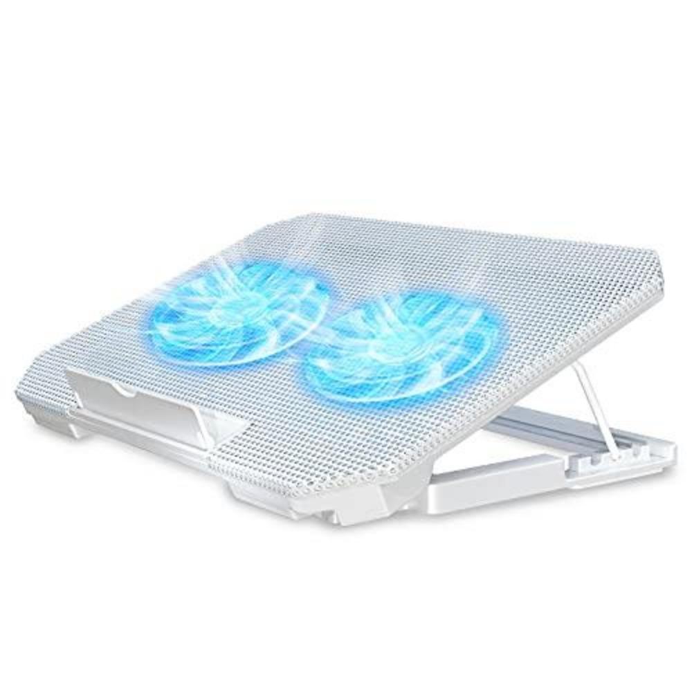 Laptop Cooling Pad with Adjustable Height Two 5.5 Inches Fan 2 USB Ports Suitable for 12"-15.6" Laptops