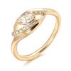 Корейское трендовое кольцо из розового золота с цирконом