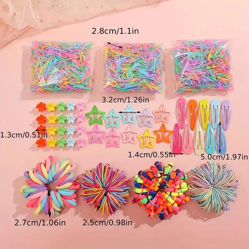 Набор аксессуаров для волос из 1000 предметов, многоэлементный инструмент для укладки волос, подходит для всех сезонов, идеальный подарок для женщин, разнообразные цвета, без коробки