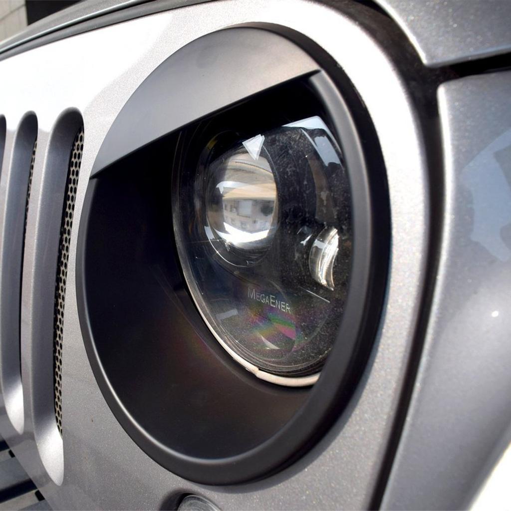 Для Jeep Wrangler Accesorios Rubicon Sahara JK 2007-2018 ABS передний светильник, накладка на фару, Angry Eyes, черный
