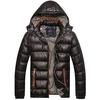 Men Winter Warm Hooded Thick Padded Jacket Male Casual Zip Puffer Quilted Outwear Coat Parka