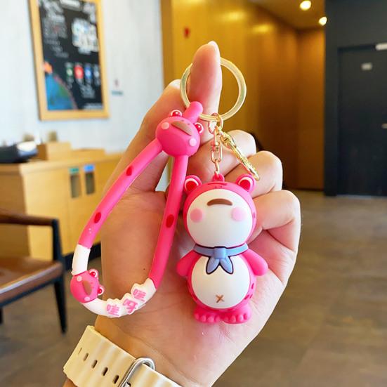 Adorable Frog Keychain Durable Stylish Cartoon Gift Eco-friendly Long Lifespan Cute Couple Pendant for Bags Adult Sex Wear