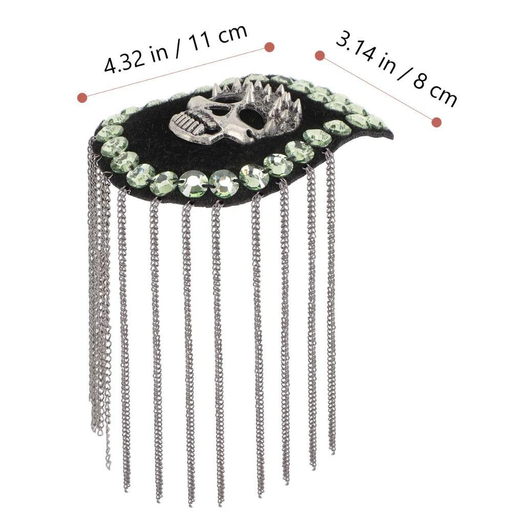 Эполет с кисточкой в виде черепа, цепочка, брошь на лацкан пиджака, винтажная брошь, сценическое выступление