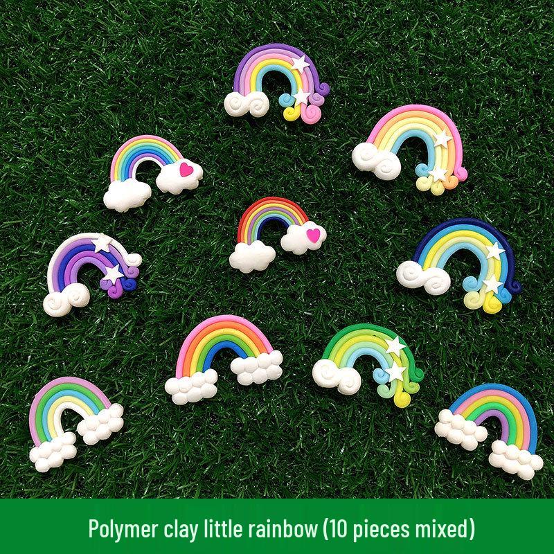 Топперы для торта "Радужное Облако и Звезда" - Мягкая глина конфетных цветов, украшения для DIY-декора сцены выпечки