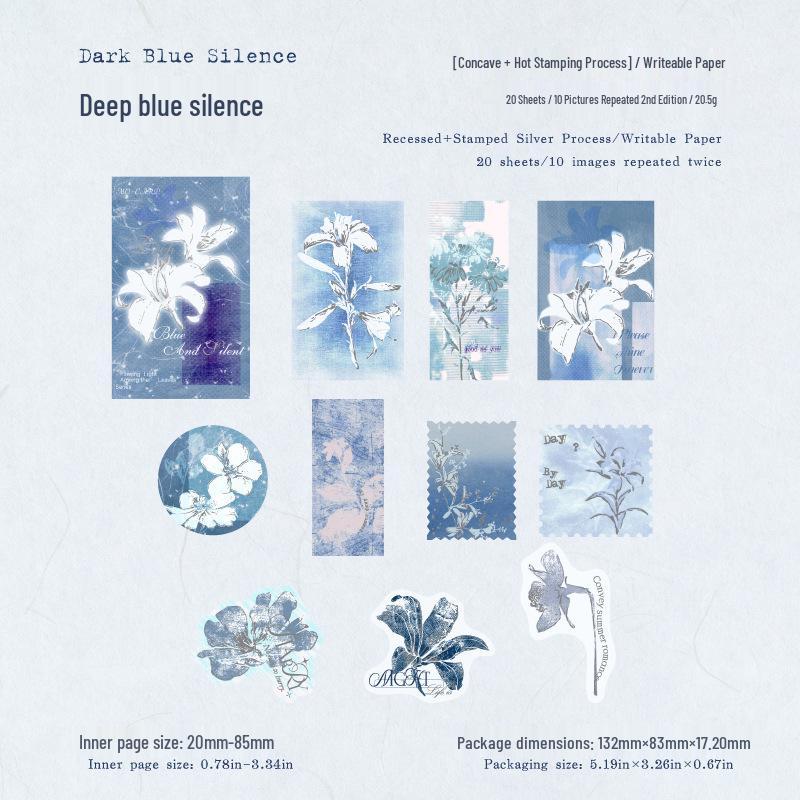 MòMòBái Silver Embossed Matchbox Sticky Notes - Leaf Flowing Light Series, 6 Styles.