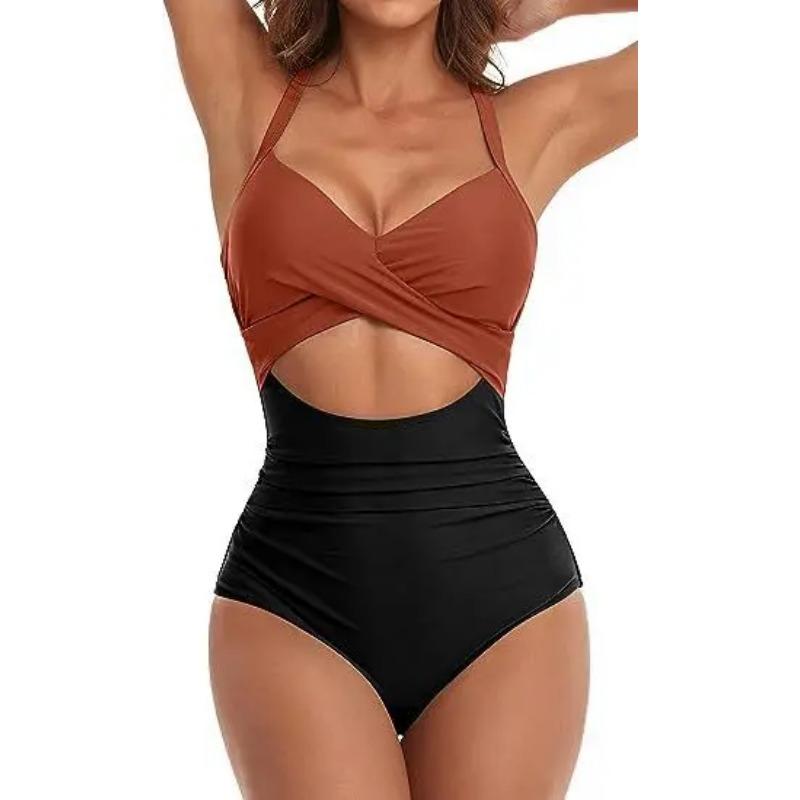 Leopard One Piece Swimsuit 2025 New Halter Push Up Swimwear Women Swimsuit Bathing Suit Beachwear Monokini Female Swimming Suits