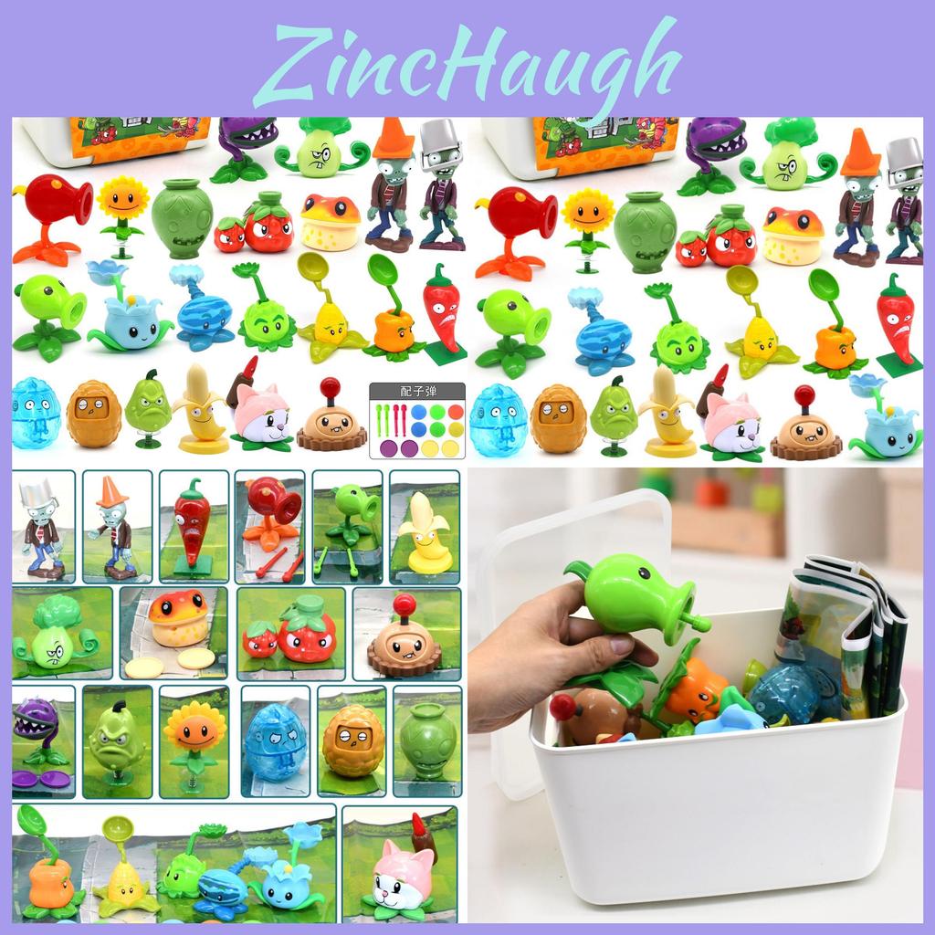 Plants Vs Zombies Collectible Toy Kit With Storage Container 22piece Interactive Gift