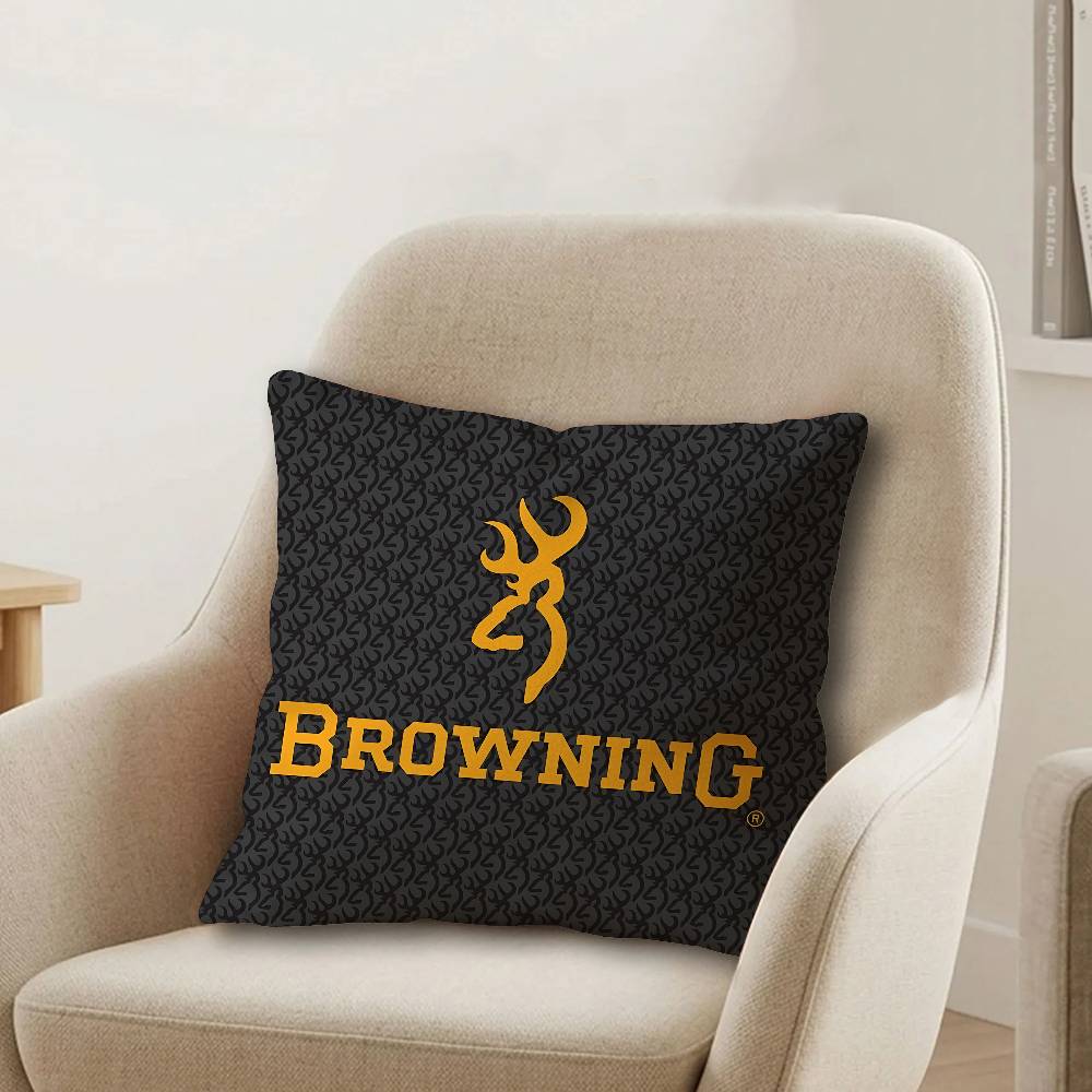 BBrowning Logo Personalized Pillow Cover Kids Bedroom Wild Party Decor Pillowcase kid Birthday shower Gift
