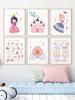Kawaii Unicorn Castle Princess Girl Flower Poster Numbers Alphabet Детская настенная живопись Картина на холсте Картина для детской комнаты Декор для детской комнаты